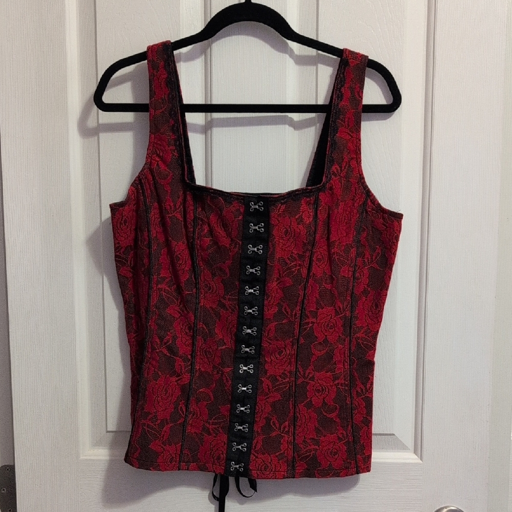 Hot Topic Red Bustier Camisole